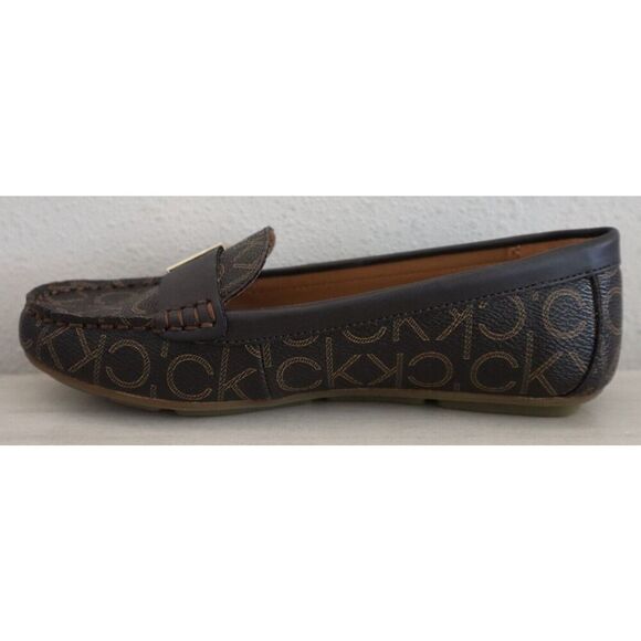 Calvin Klein Women's Sz 6M Brown Multi Lisa Monogram Loafers Shoes - Picture 6 of 11